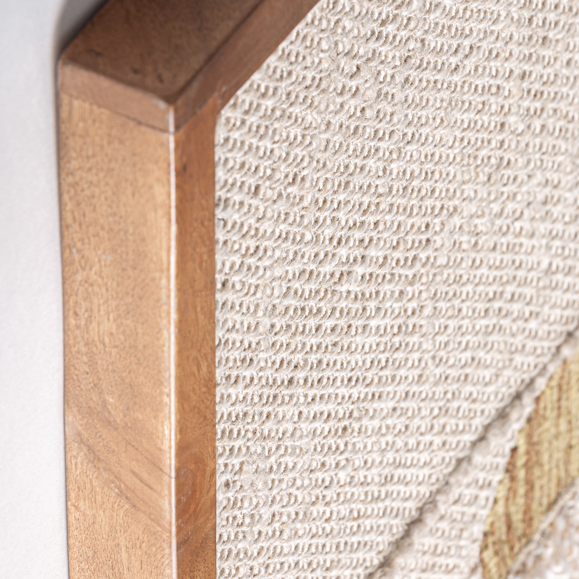 Tum Contemporary Cotton Wall Art with Mango Wood Frame