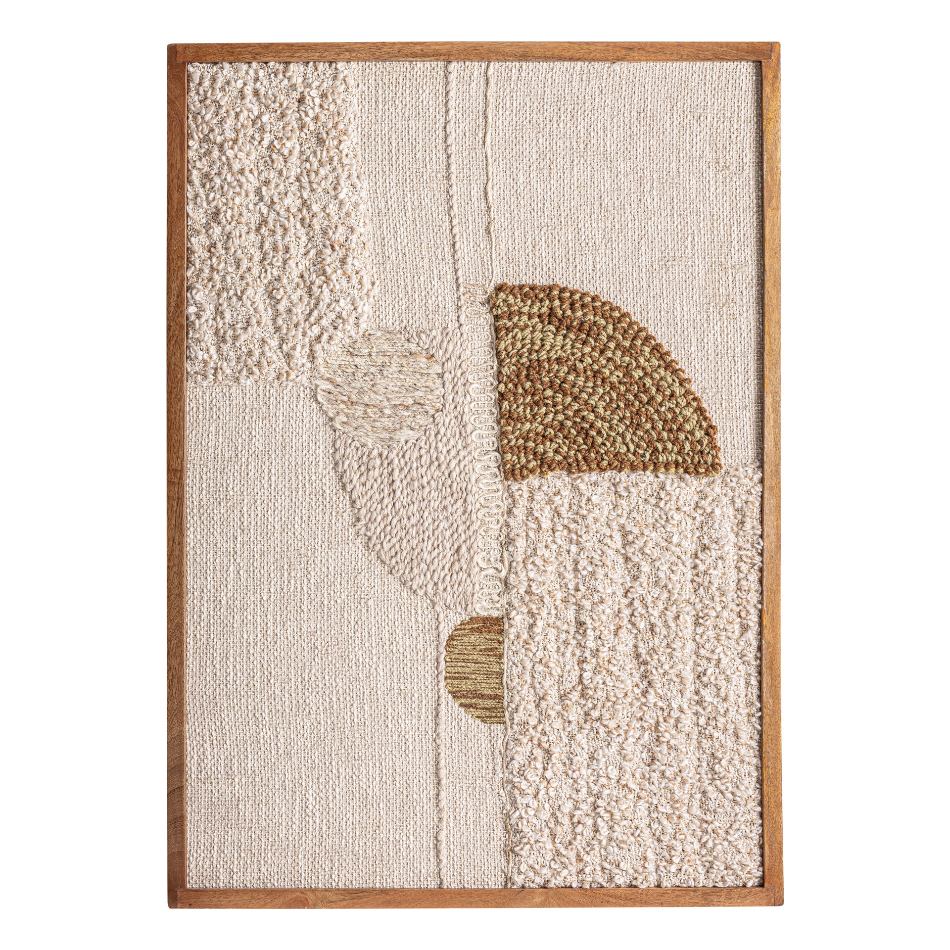 Tum Contemporary Cotton Wall Art with Mango Wood Frame