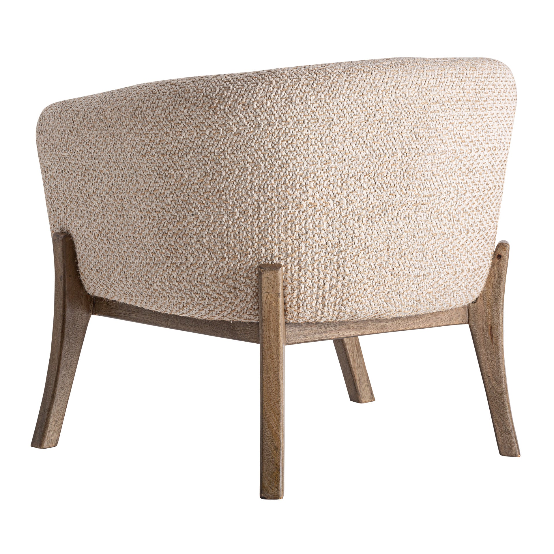 Liermo Jute Armchair – Contemporary Off-White & Mango Wood