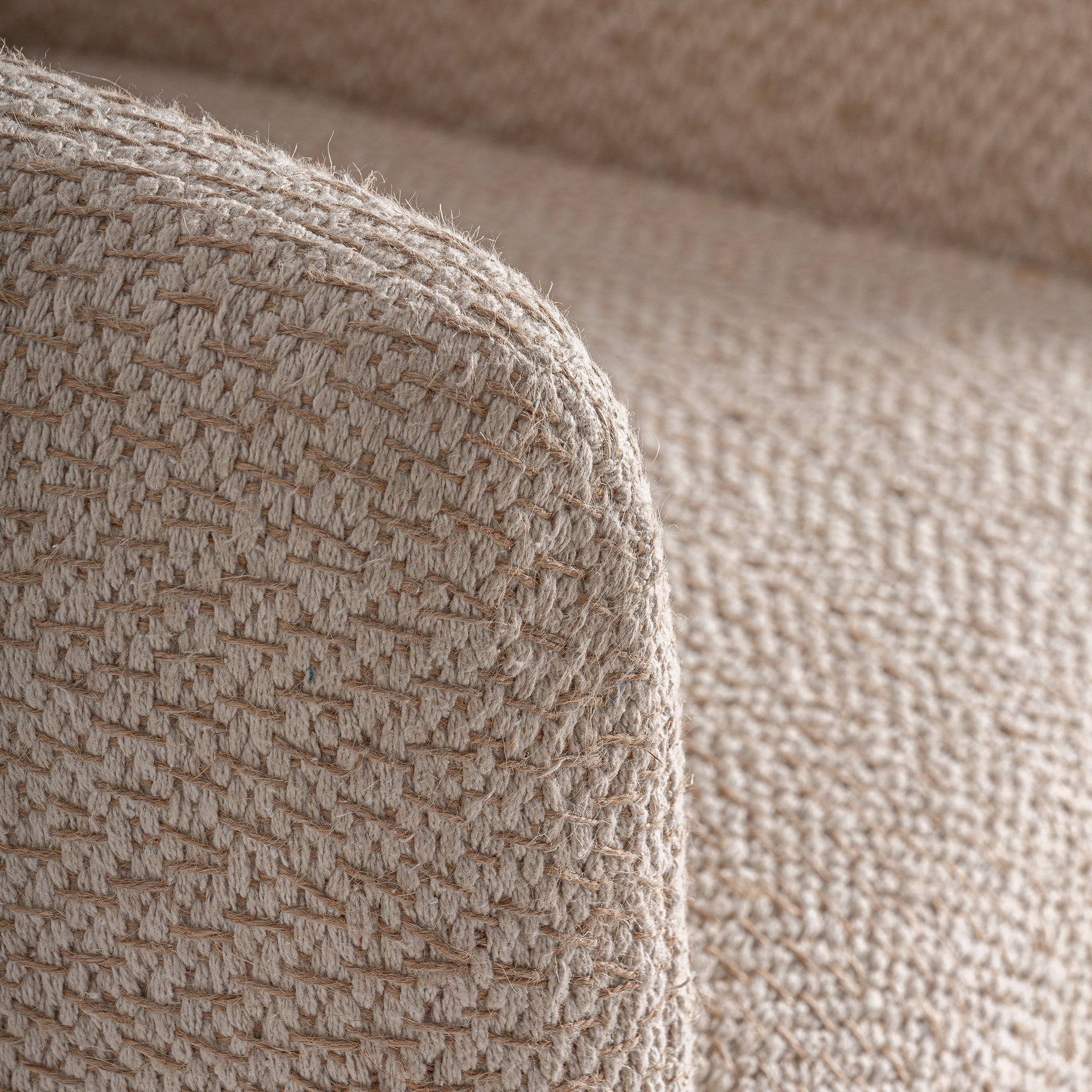 Liermo Jute Armchair – Contemporary Off-White & Mango Wood