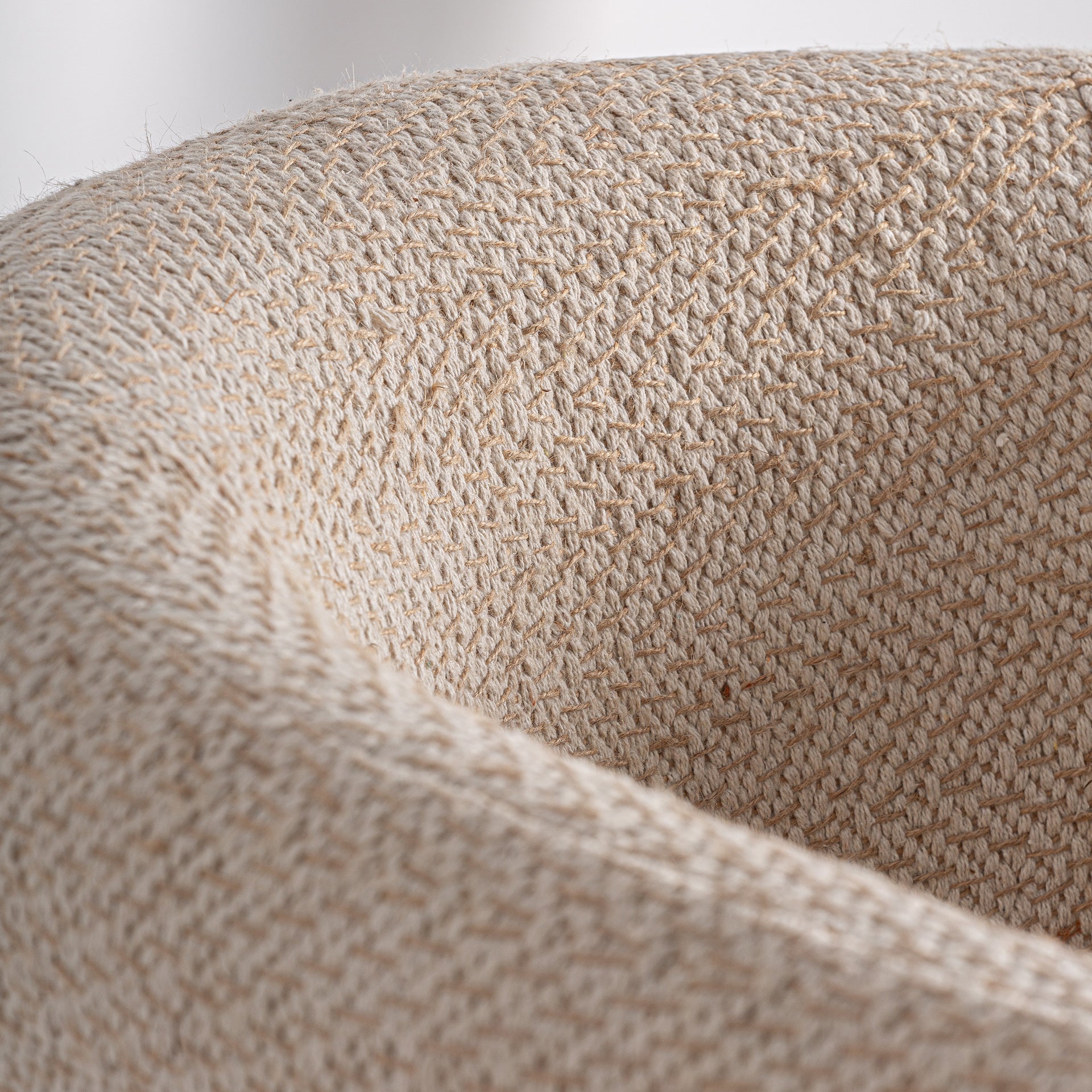 Liermo Jute Armchair – Contemporary Off-White & Mango Wood