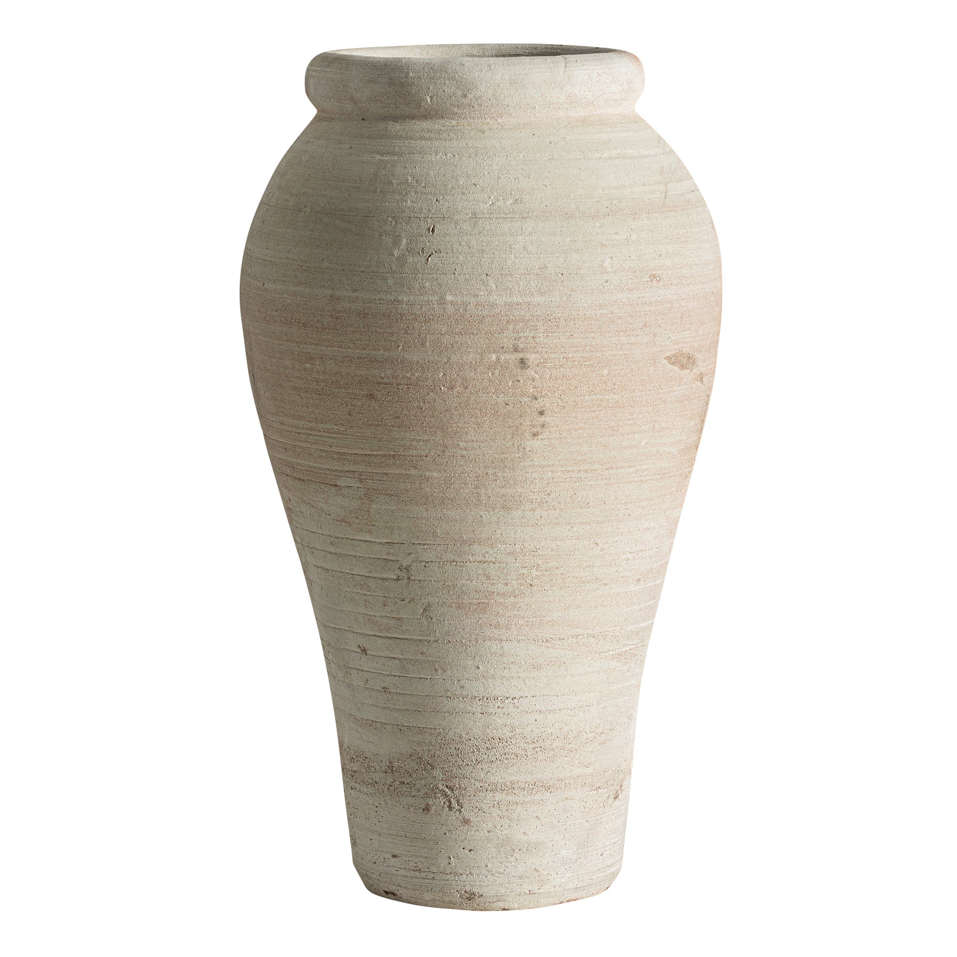 Classic Amphora Vase - Off White Distressed Clay