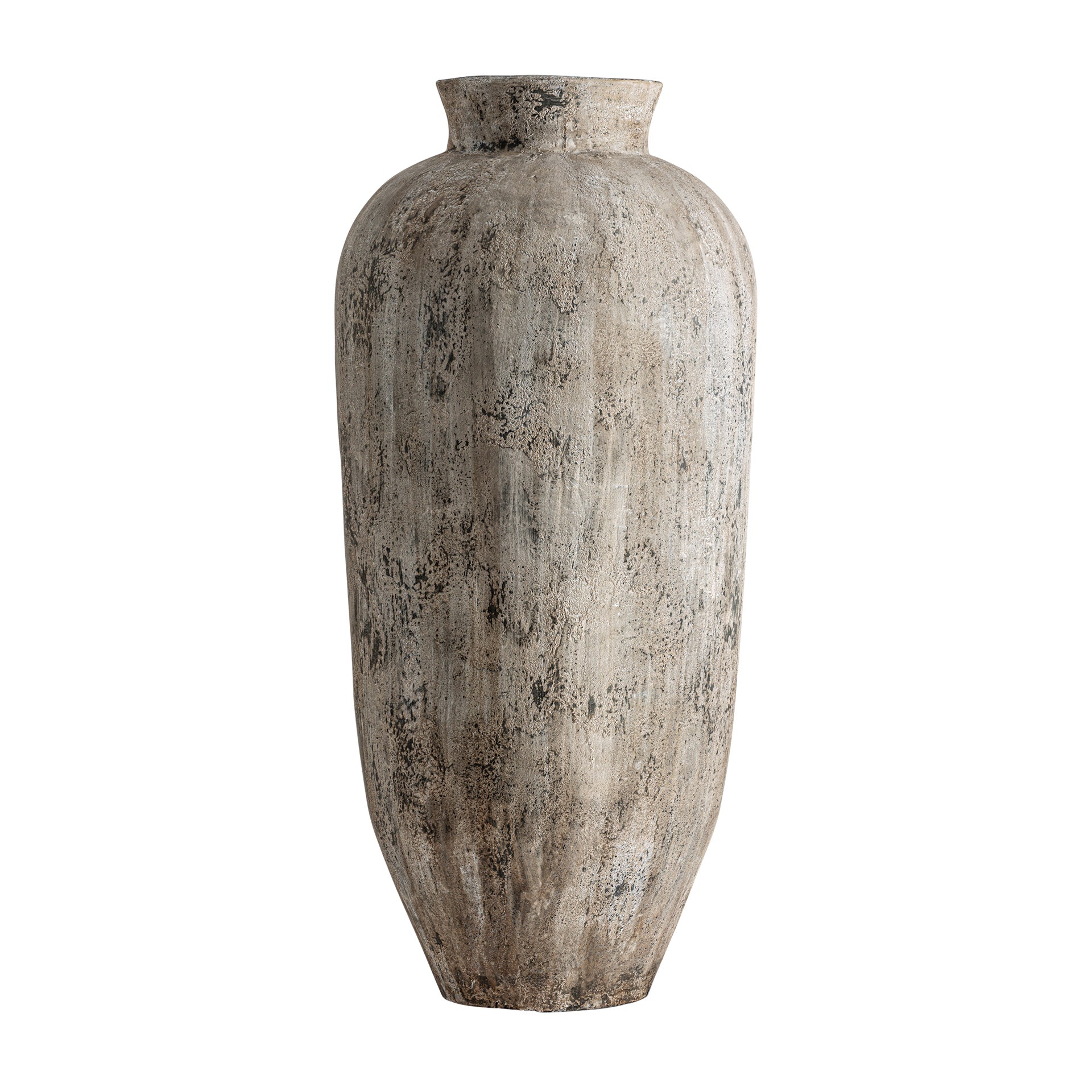 Milaene Concrete Vase - Grey Distressed Amphora Design
