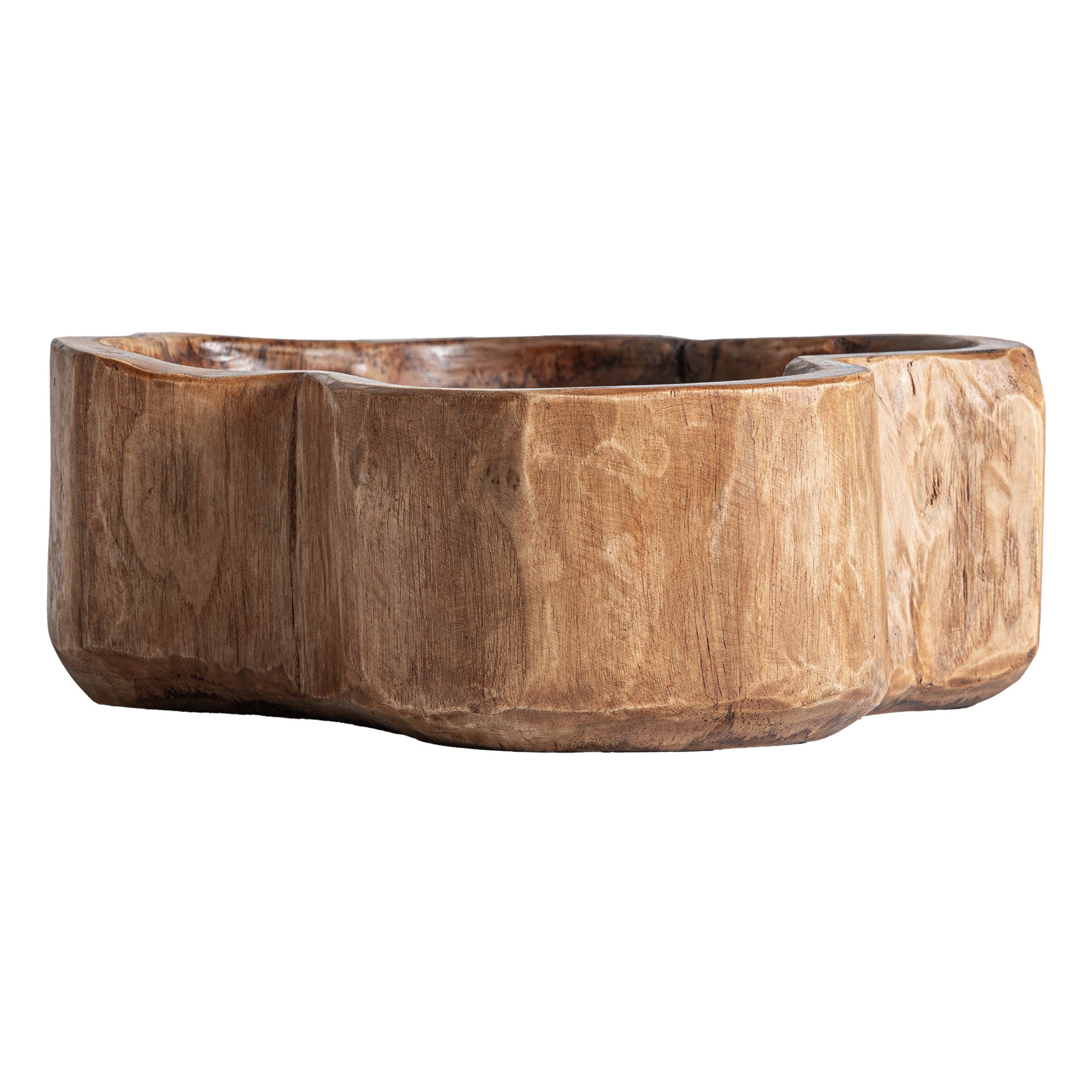 Teak Wood Centerpiece - Ethnic Brown Decorative Bowl