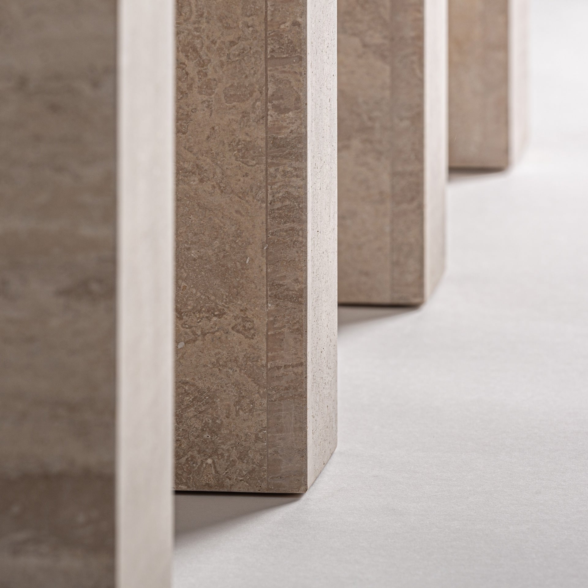 Thiennes Art Deco Console Table in Beige Travertine