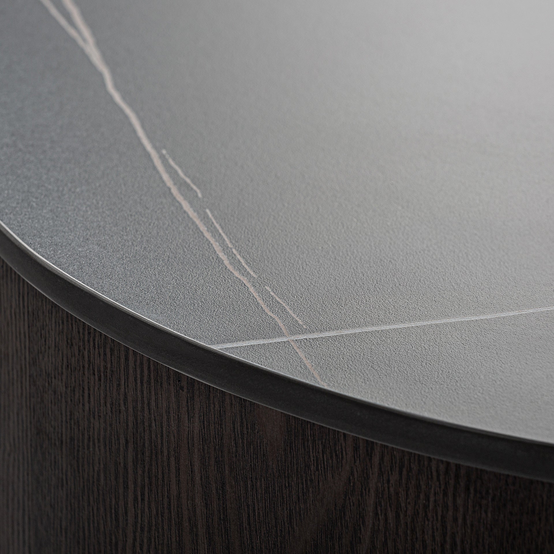 Neufer Coffee Table - Contemporary Black Marble & Walnut Design