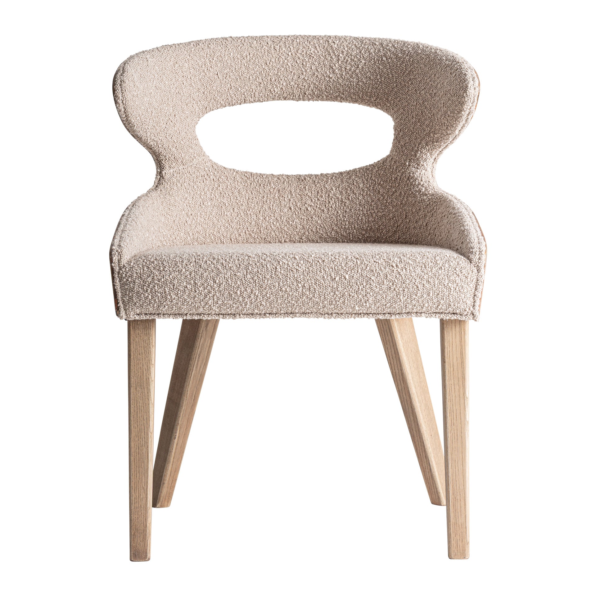 Ask Contemporary Chair in Ash Wood & Beige Polyester