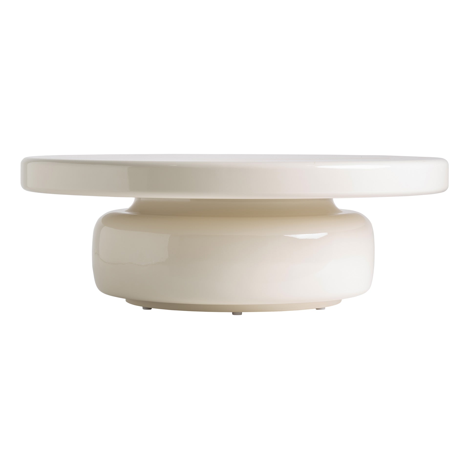 Gory Contemporary Coffee Table - Cream MDF & Fiberglass