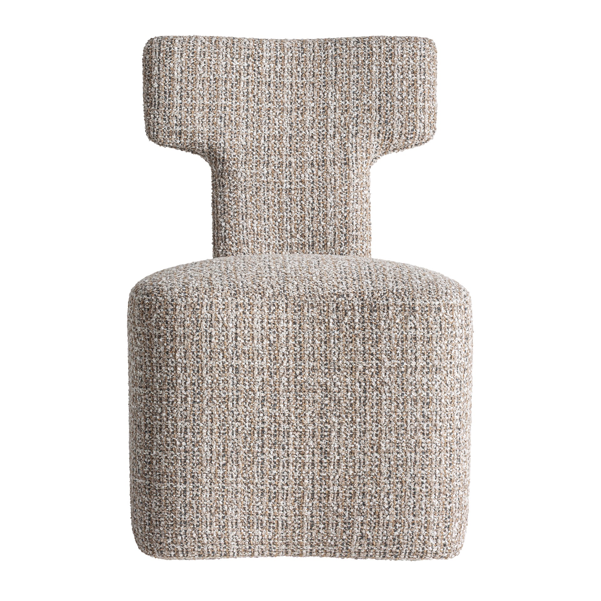 Björk Chenille Chair in Neutral Tones & Pine