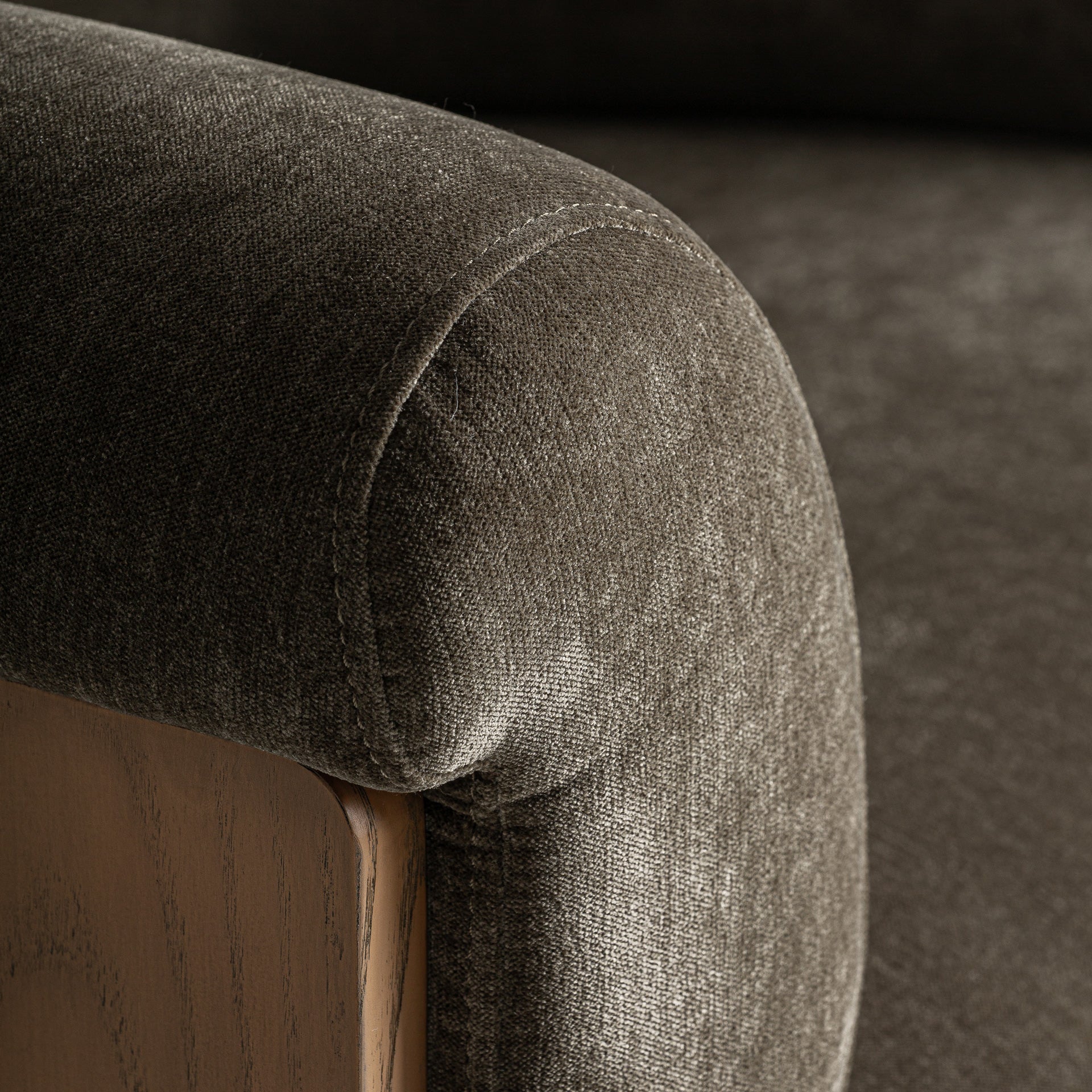 Lund Chenille Armchair in Forest Green & Pine
