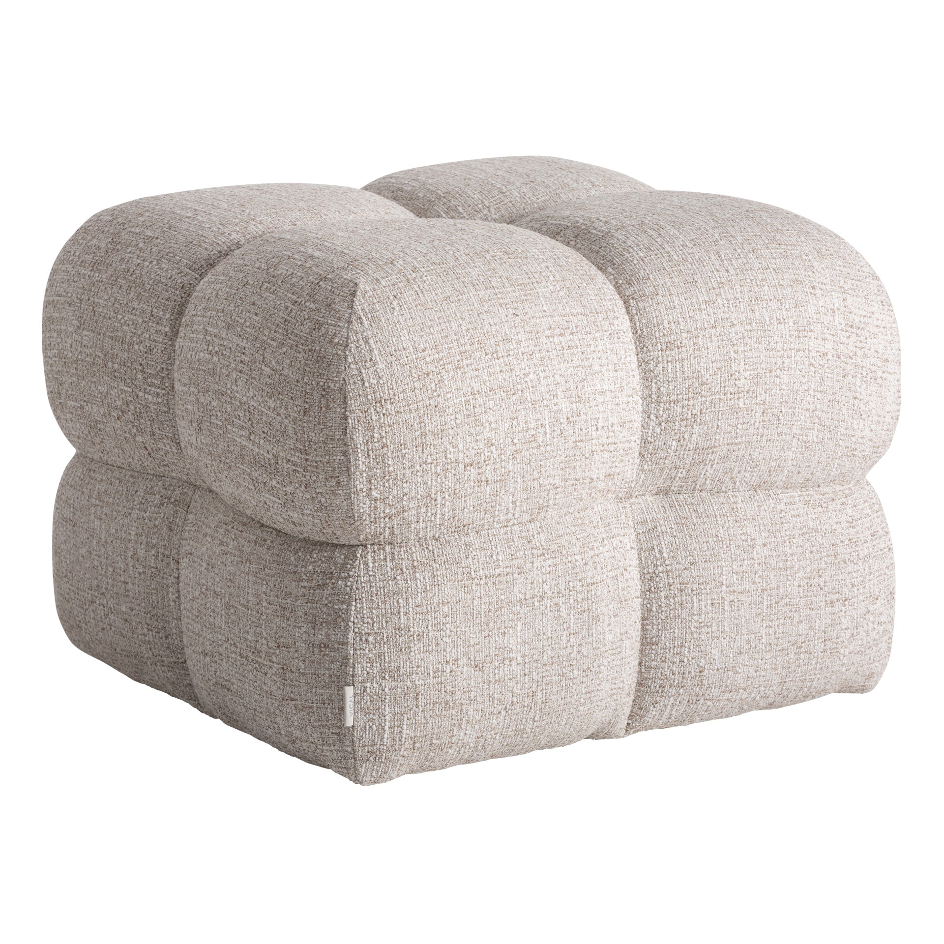 ZIZANO UPHOLSTERED FOOTREST IN BEIGE MARBLE