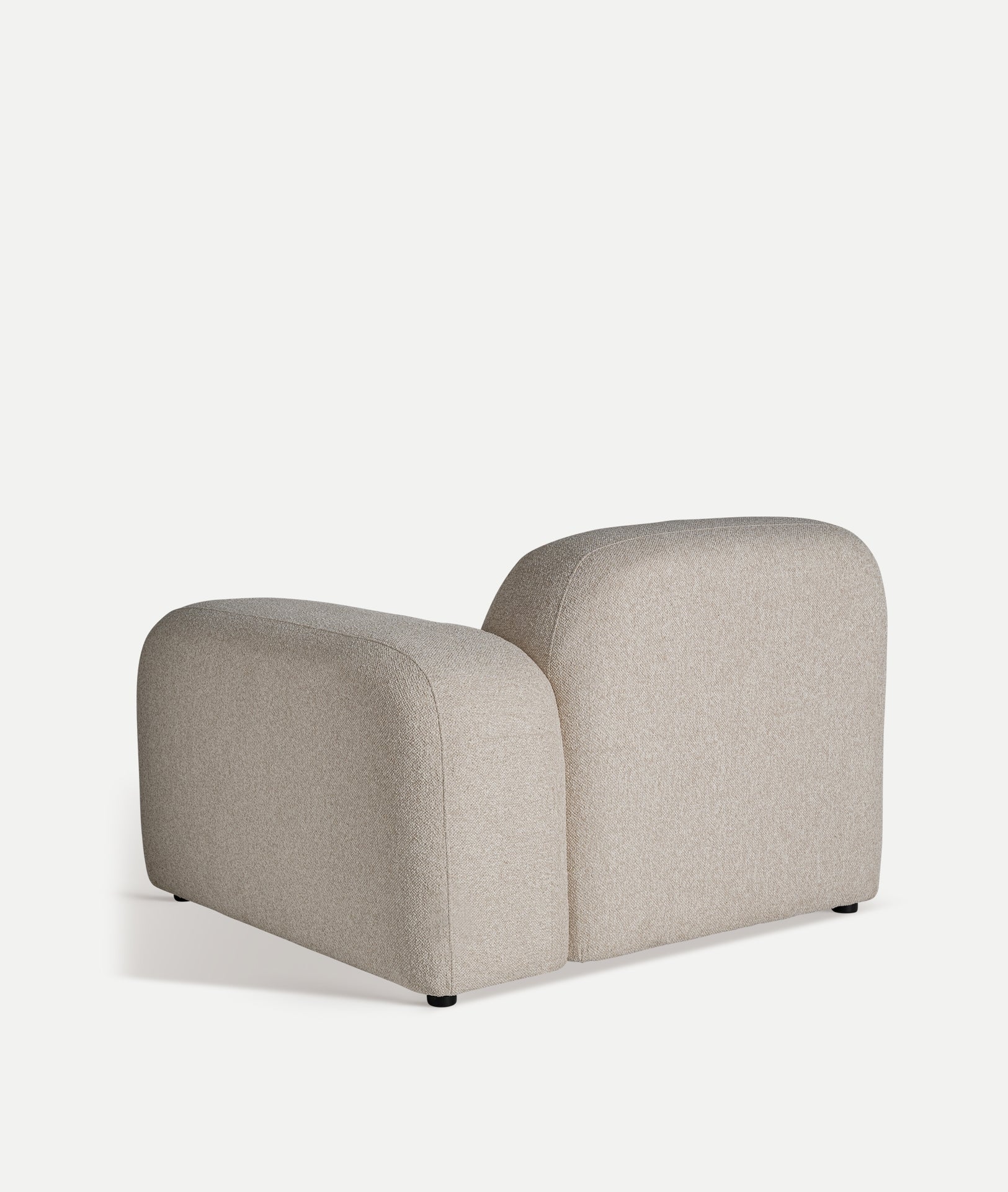 Ceyrat Corner Sofa Module – Speckled Cream Fabric & Natural Wood Base