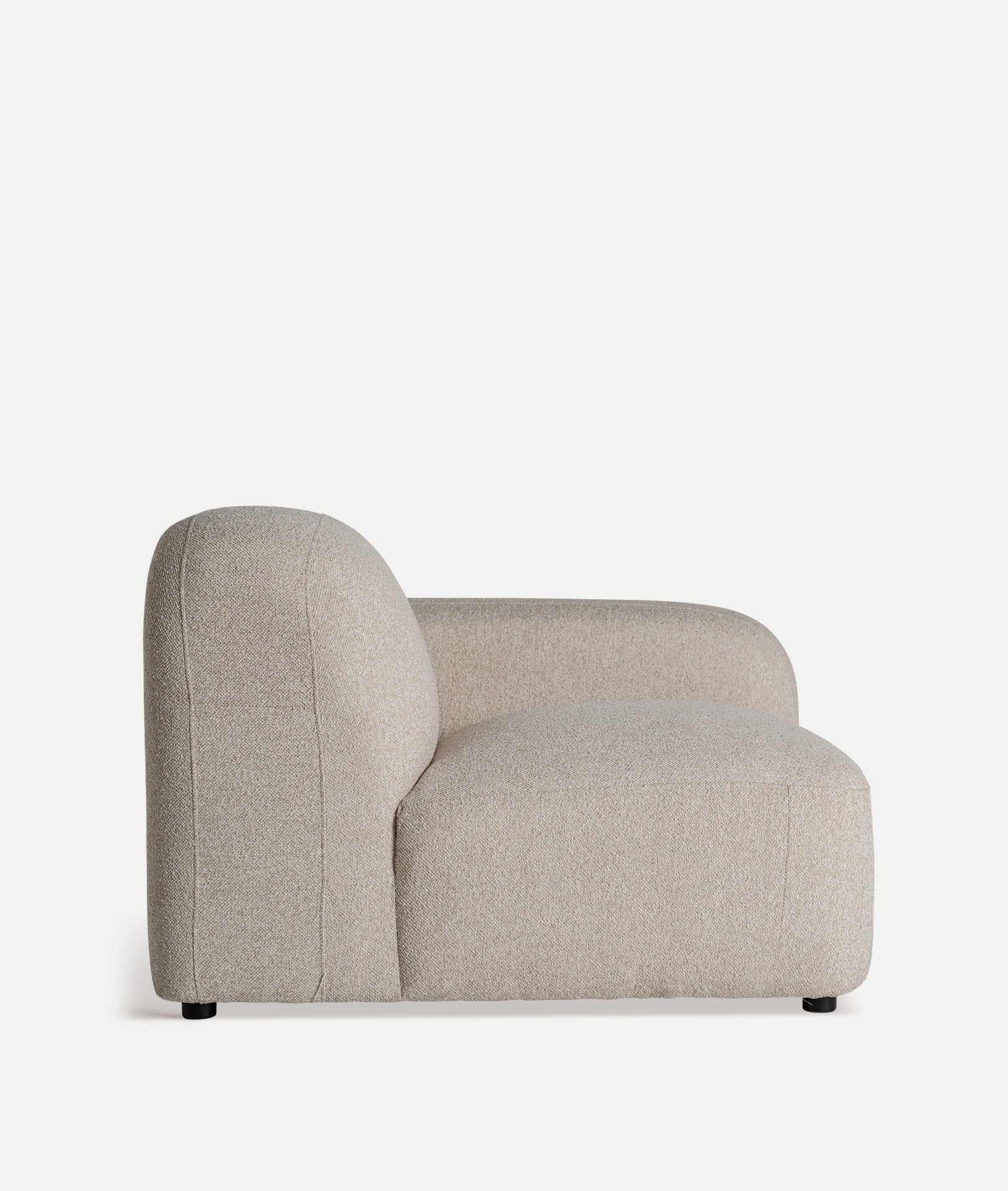 Ceyrat Corner Sofa Module – Speckled Cream Fabric & Natural Wood Base
