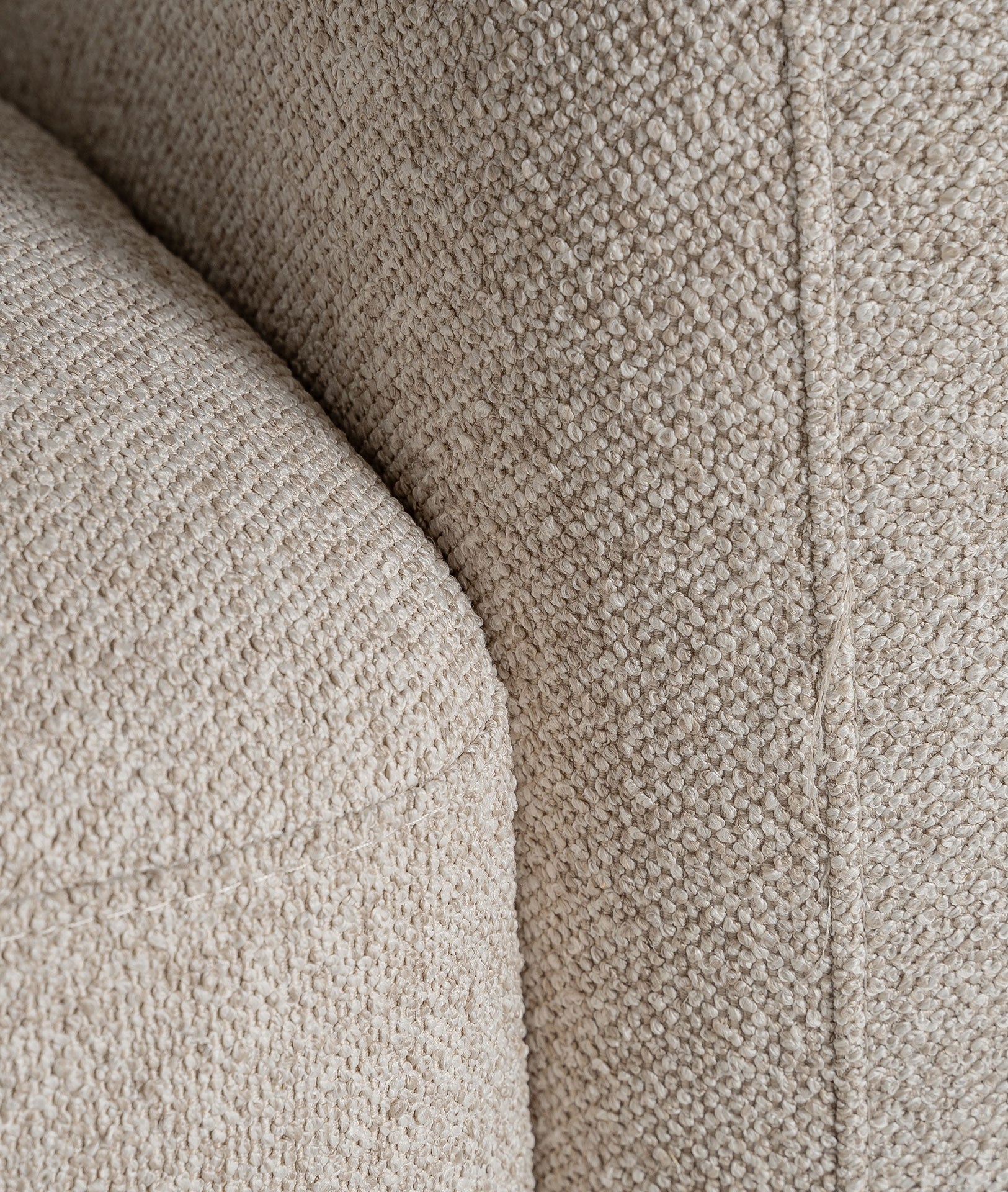 Ceyrat Corner Sofa Module – Speckled Cream Fabric & Natural Wood Base
