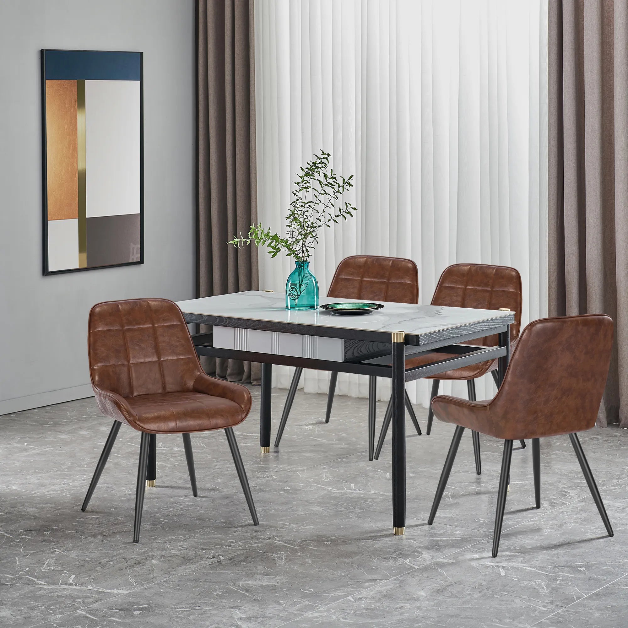 SkandiShop 2PCS/SET Velvet Dining Chairs