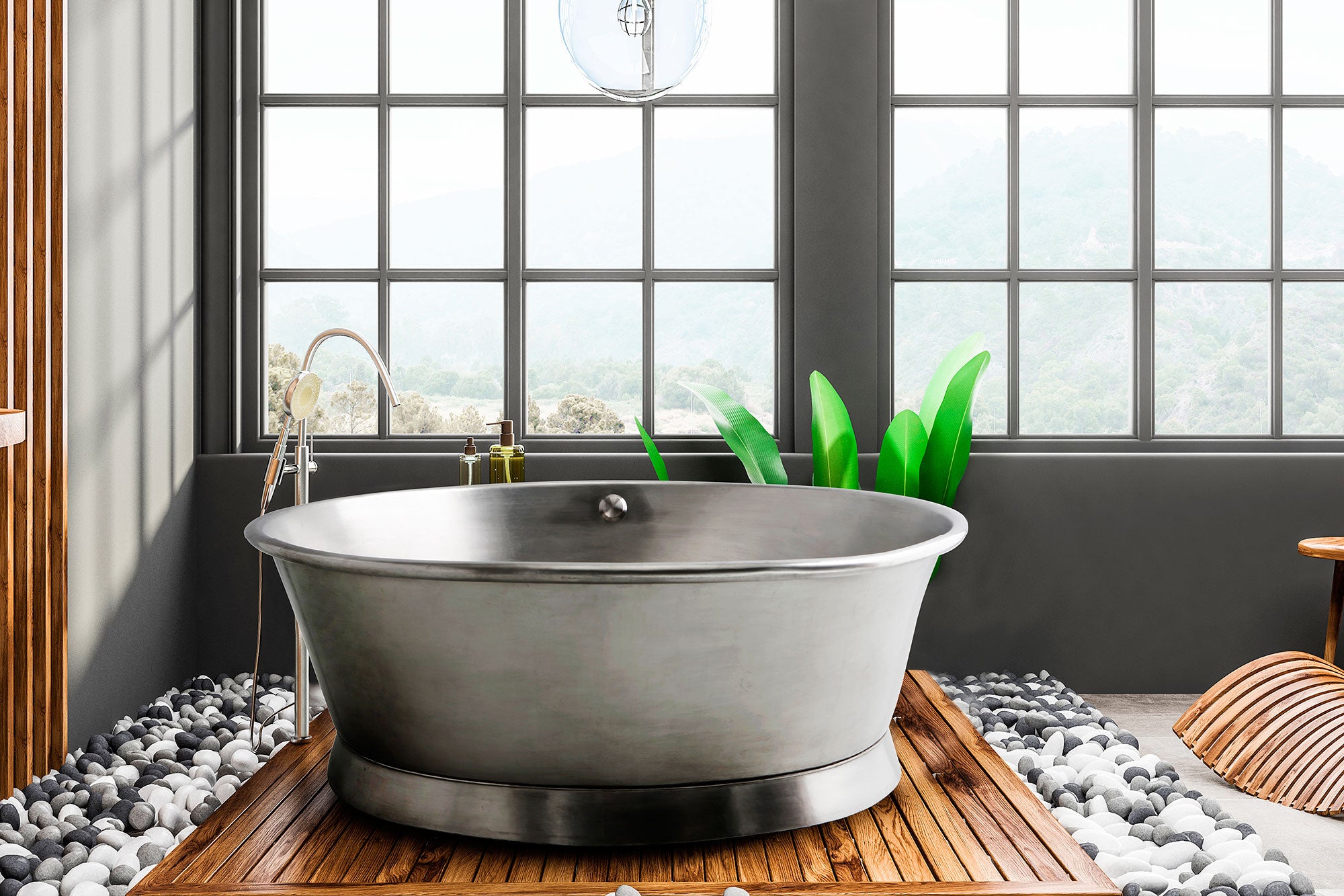 Circle Brushed Copper Bathtub