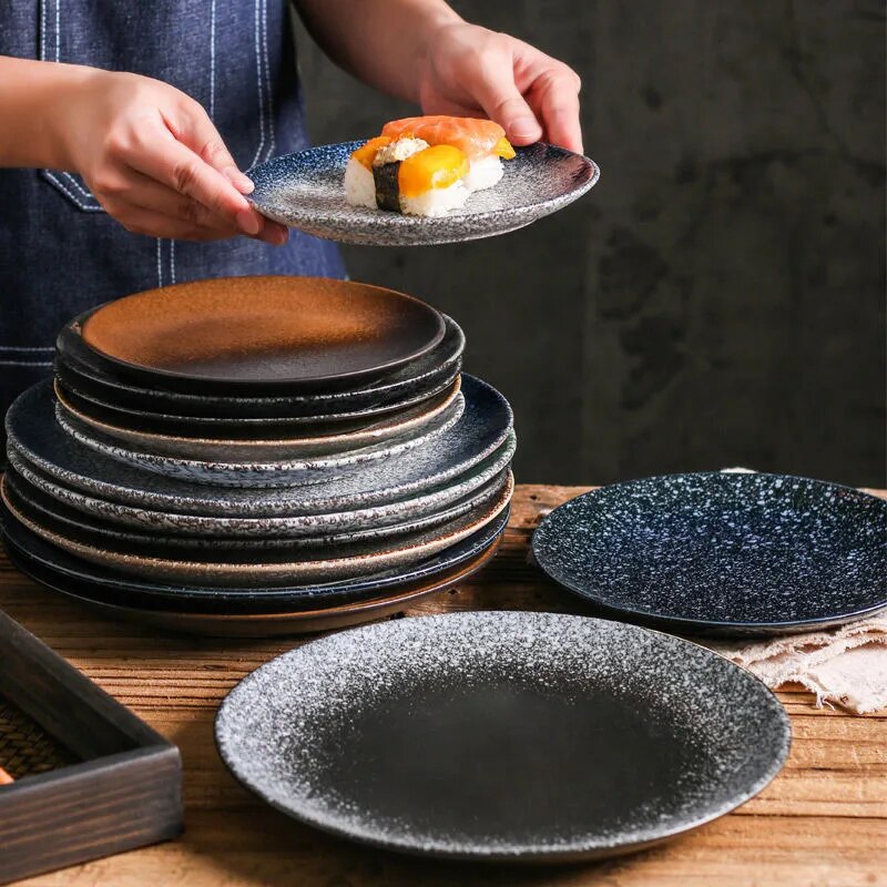 SkandiShop 6/7/8inch Bread & Butter Dinner Plate Round Japanese Ceramic