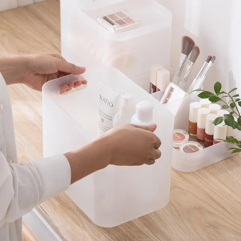 SkandiShop Japan Desk Storage Organizer Box Frosted