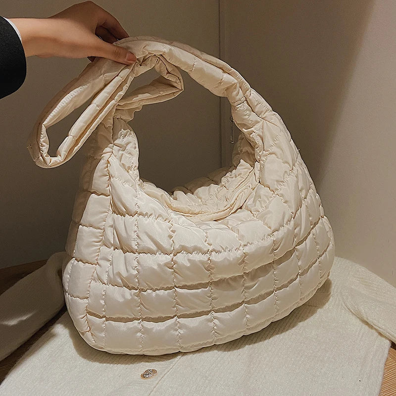 Designer Feather Down Winter Tote Bag