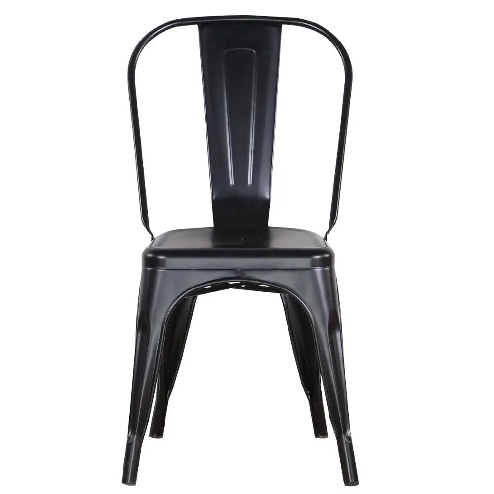 SkandiShop Set of 4 Metal Dining Chairs Industrial Style Chairs