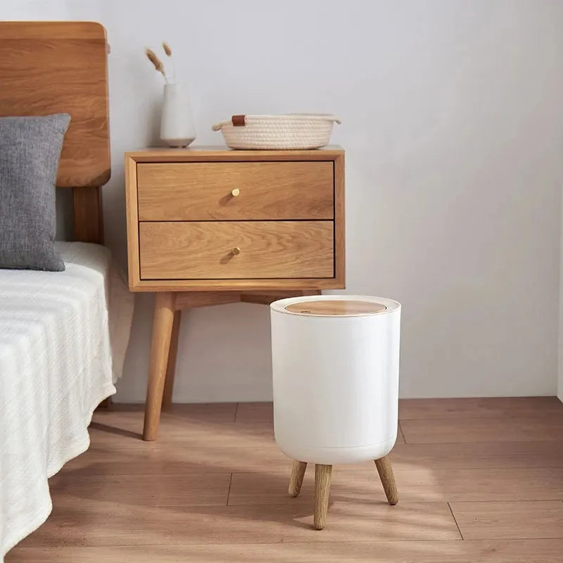 Trash Can with Lid High Foot Press