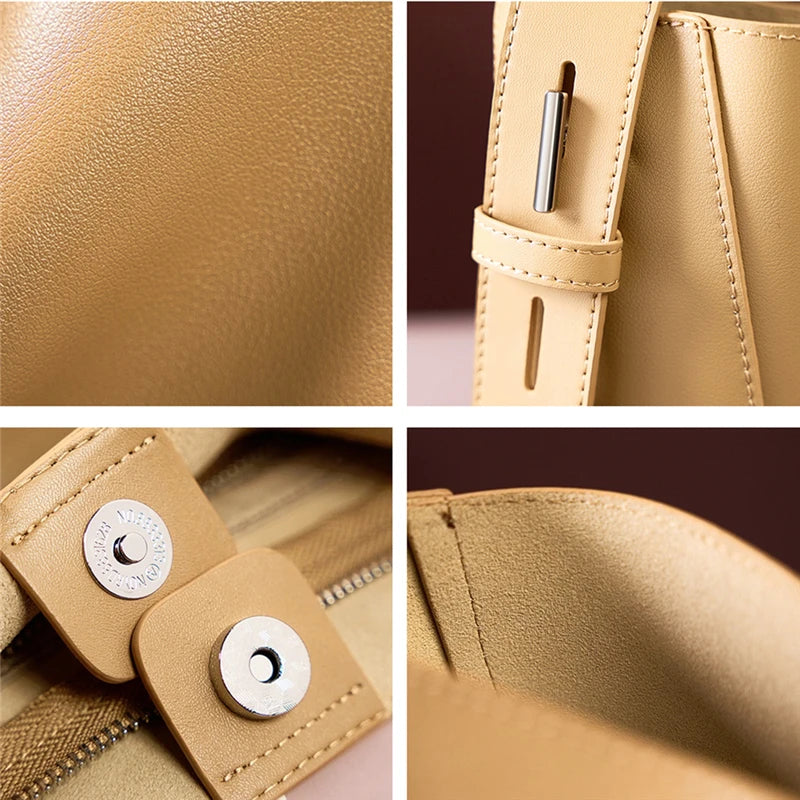 Luxe Leather Bucket Bag