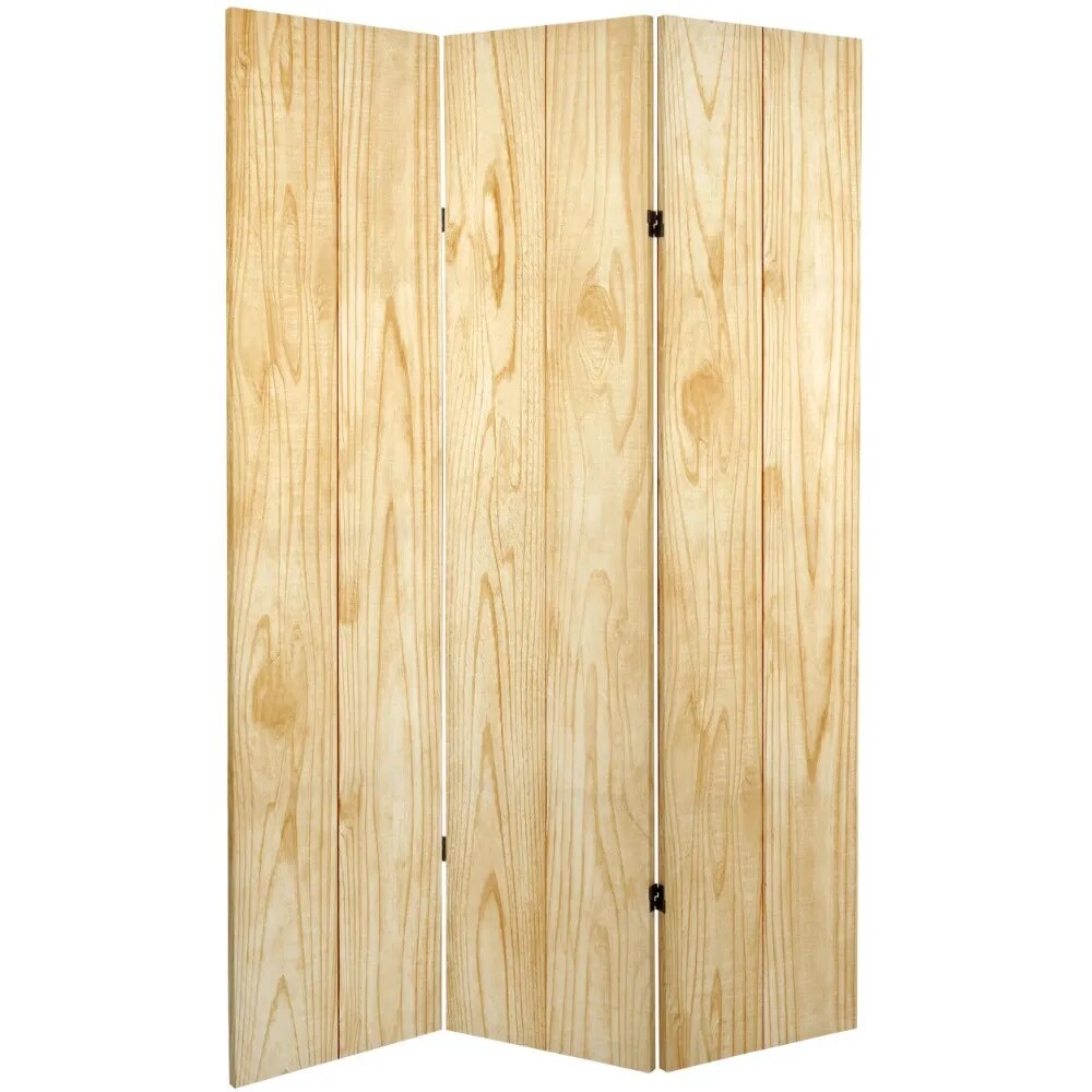 SkandiShop Room Divider Screen 6 Ft. Tall Wood Grain Canvas Room Divider