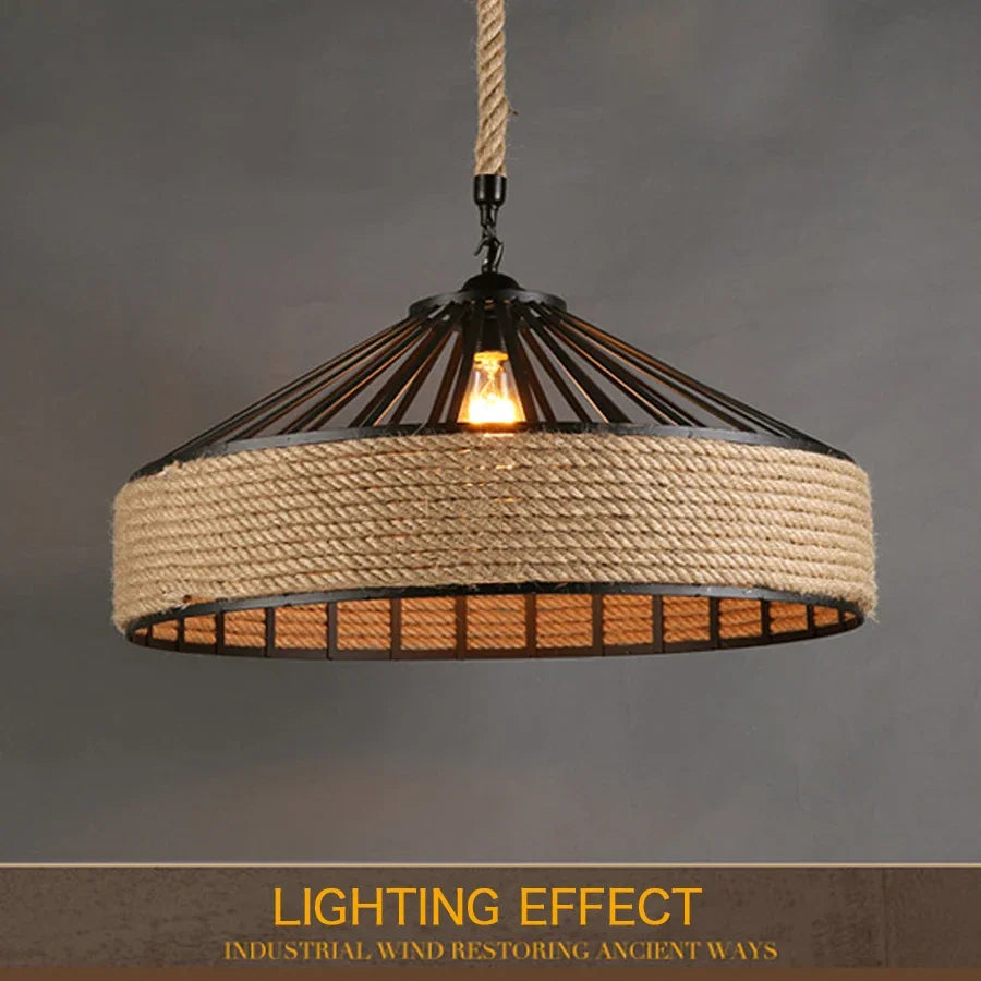 Vintage Rope Pendant Chandelier