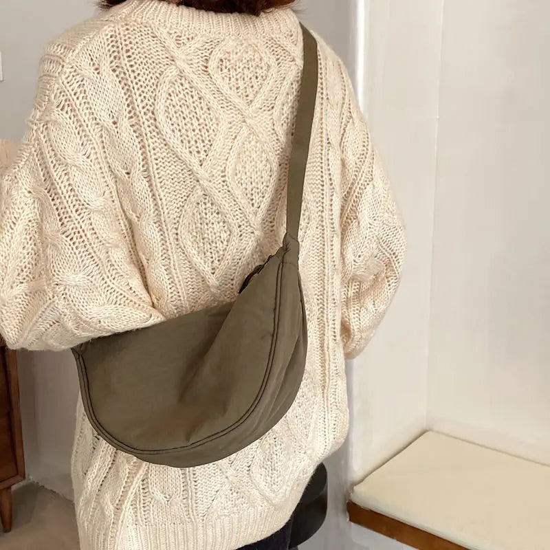 Upgraded Simple Design Nylon Messenger Bag