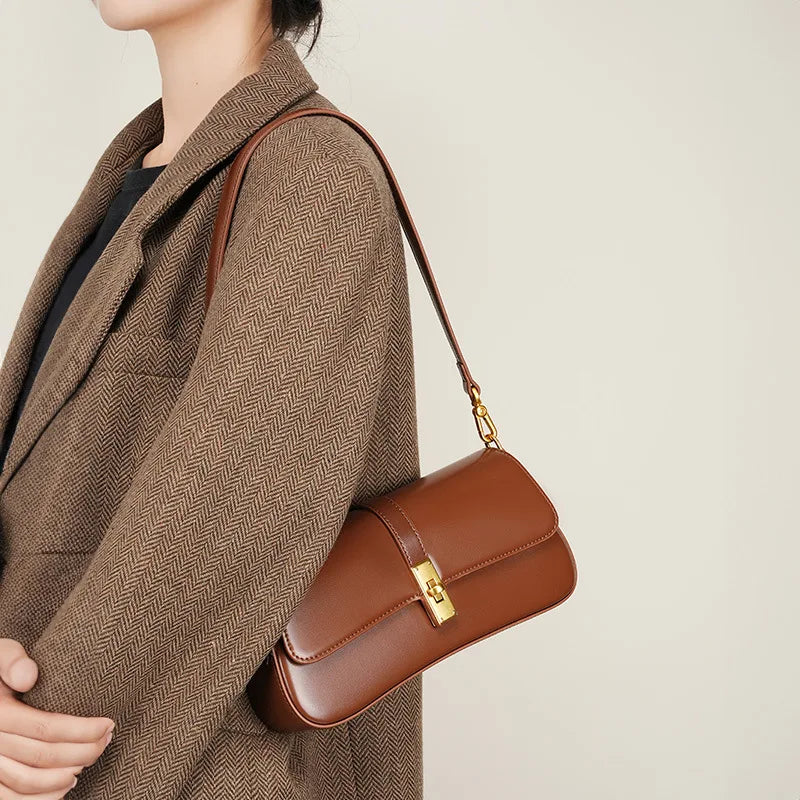 YANATARI Vintage Cowhide Genuine Leather Handbag