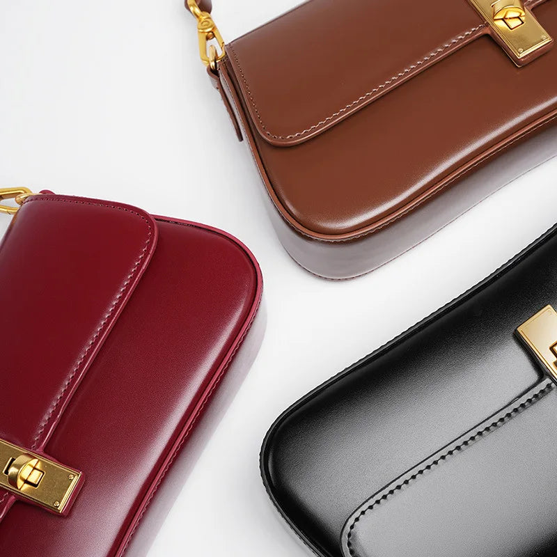 YANATARI Vintage Cowhide Genuine Leather Handbag