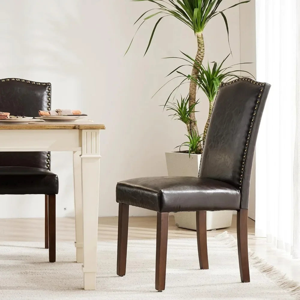 Upholstered Dining Chairs Set of 6, Modern Upholstered Leather Dining Room Chair