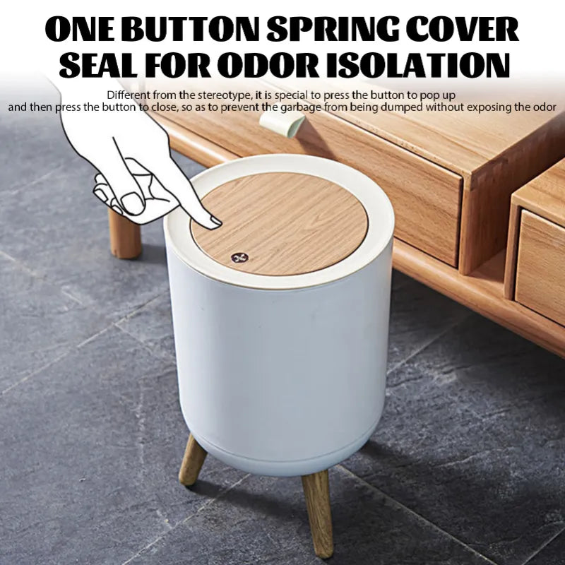 Trash Can with Lid High Foot Press