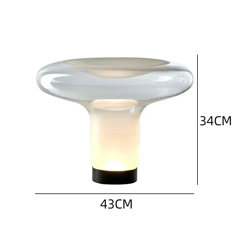 SkandiShop Nordic Postmodern Luxury Designer Glass Desk Light Simple Creative Living Room Studyroom Bedroom Warm Bedside Table High LED Art