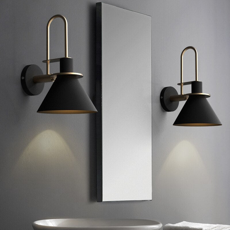 SkandiShop Modern Wall Lamp Industrial Iron Wall Lamps For Living Room Bedroom Nordic Bedside Wall Light E27