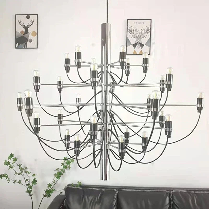 EleganceMax LED Chandelier - 50 Heads Gold Silver Pendant Light