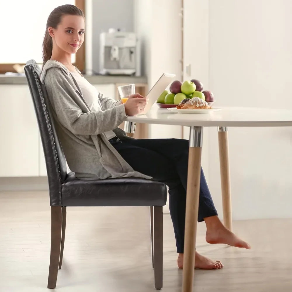 Upholstered Dining Chairs Set of 6, Modern Upholstered Leather Dining Room Chair