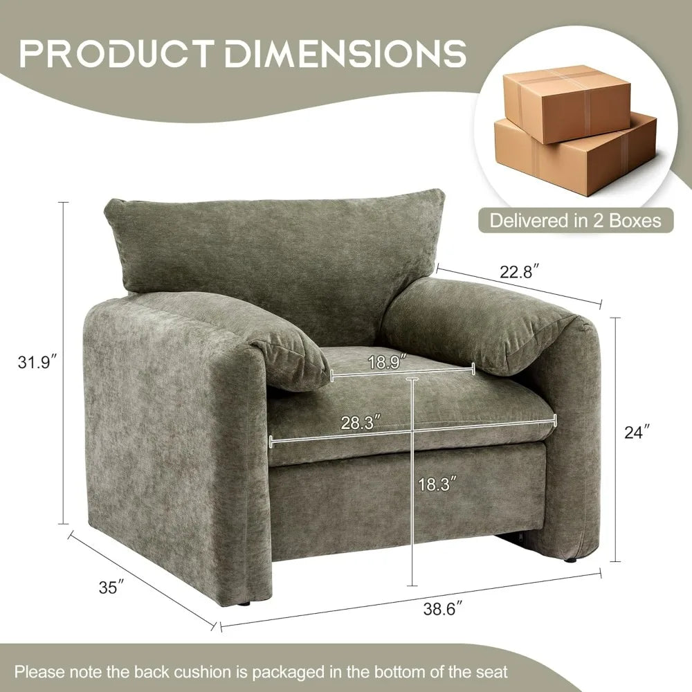 Cozy Chenille Oversized Armchair