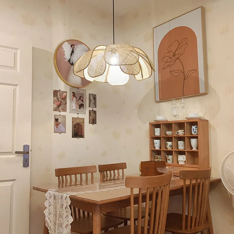 Zen Petal Rattan Pendant Lamp