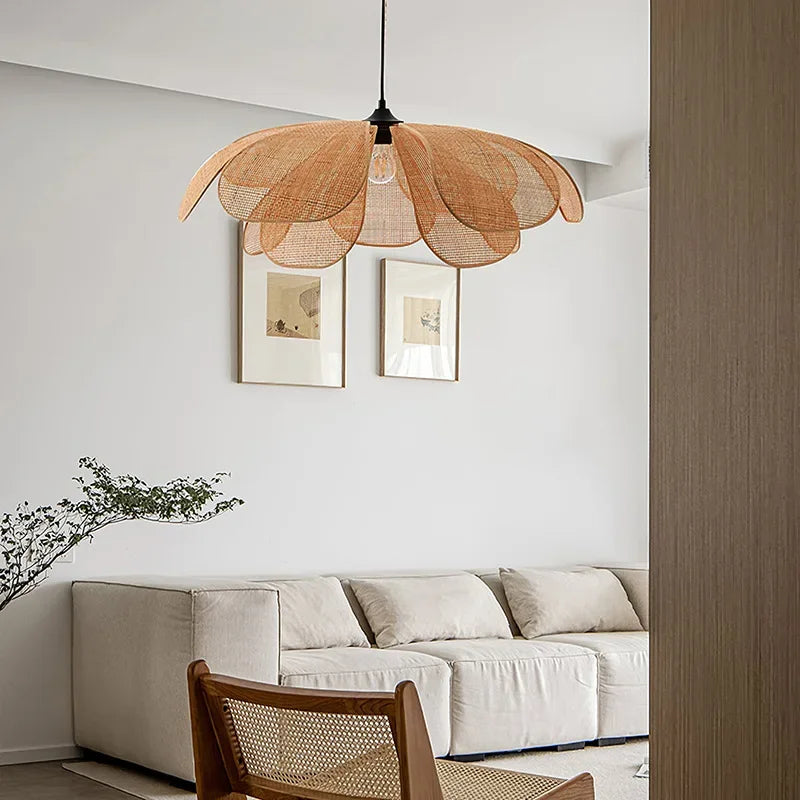 Zen Petal Rattan Pendant Lamp