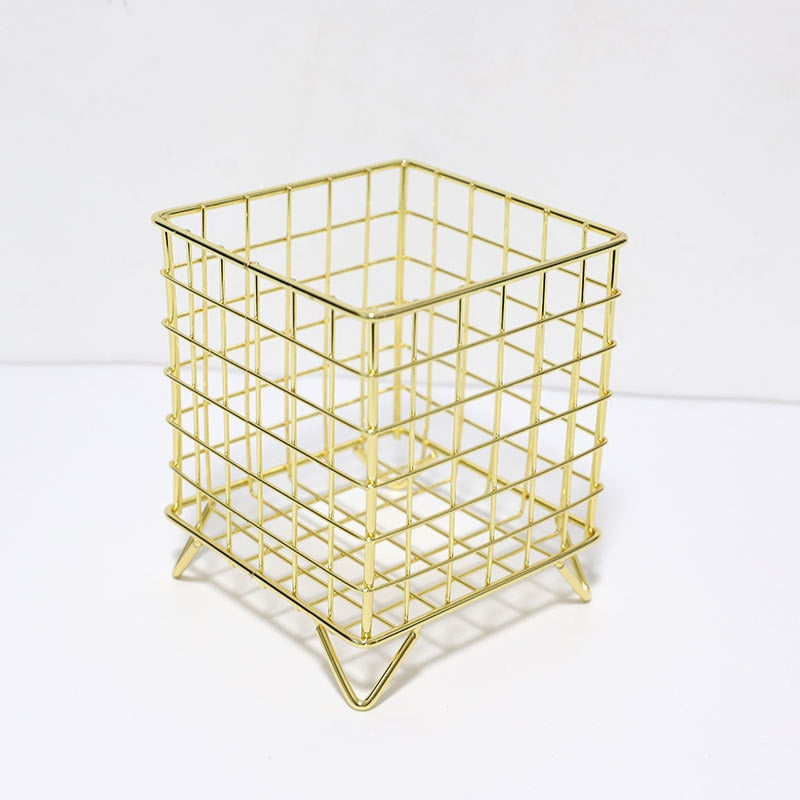 SkandiShop Metal Square Desktop Basket