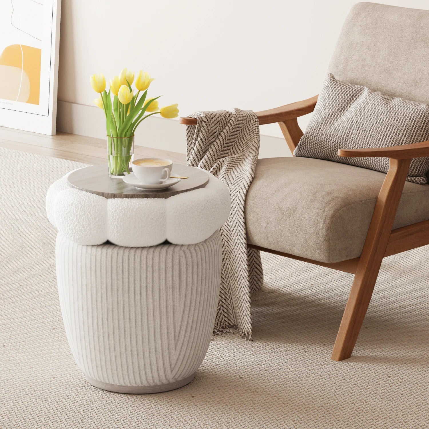 Cloud Cake Boucle Ottoman