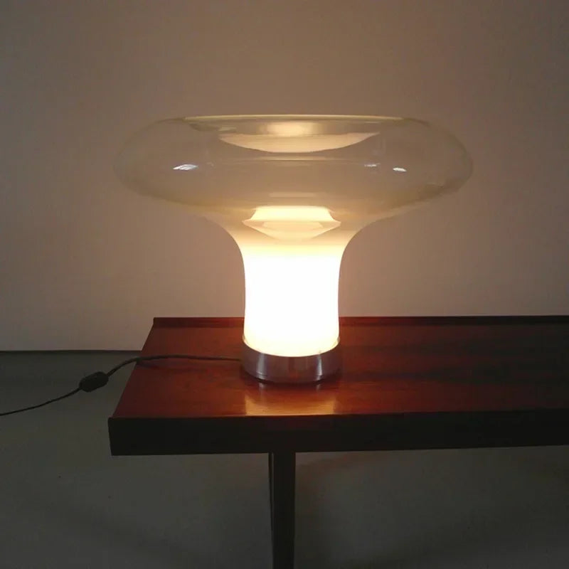 SkandiShop Nordic Postmodern Luxury Designer Glass Desk Light Simple Creative Living Room Studyroom Bedroom Warm Bedside Table High LED Art