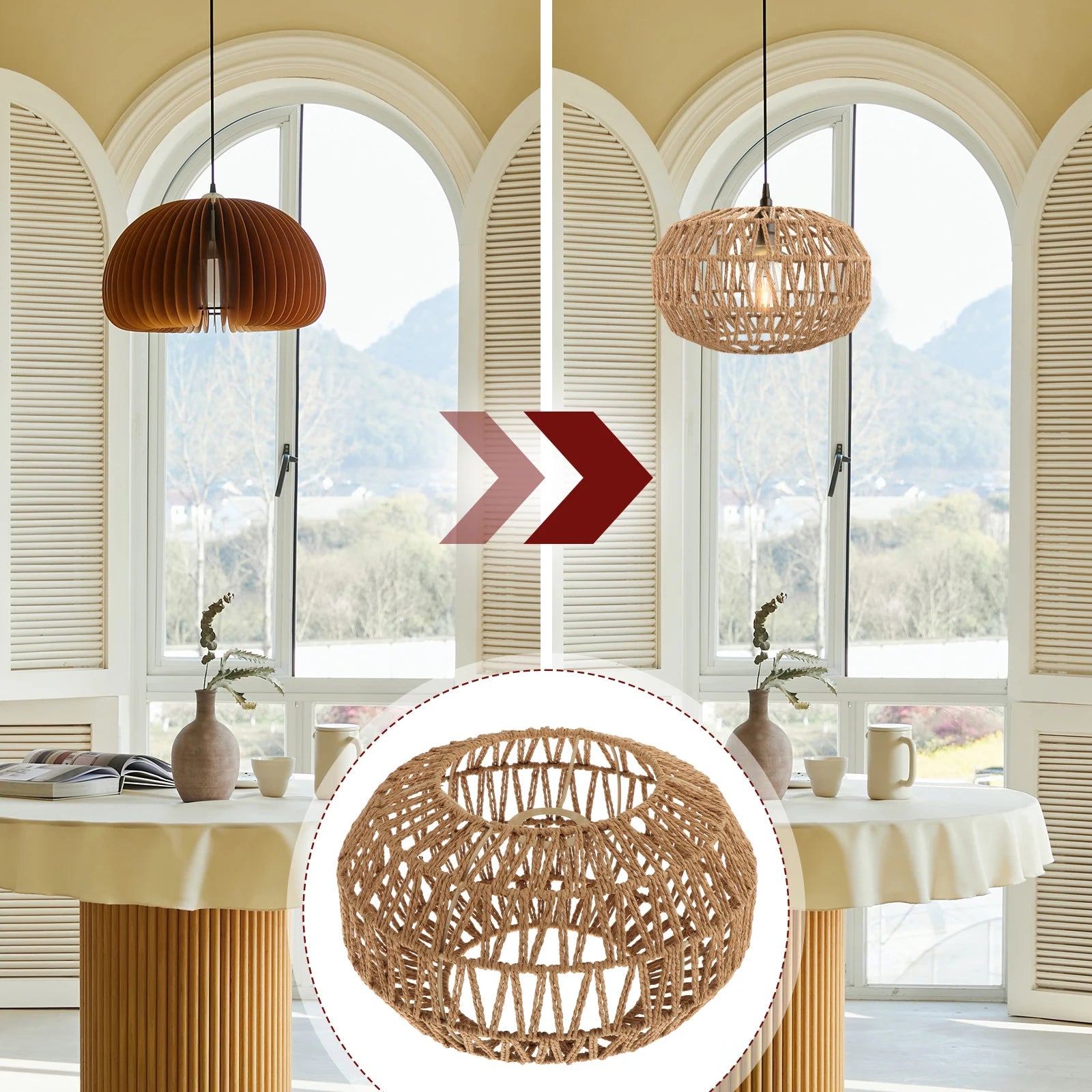 Boho Woven Pendant Lamp Shade