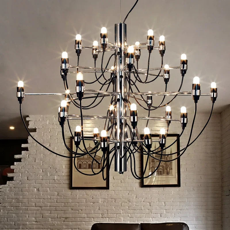 EleganceMax LED Chandelier - 50 Heads Gold Silver Pendant Light