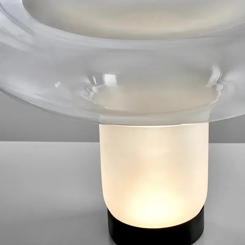 SkandiShop Nordic Postmodern Luxury Designer Glass Desk Light Simple Creative Living Room Studyroom Bedroom Warm Bedside Table High LED Art