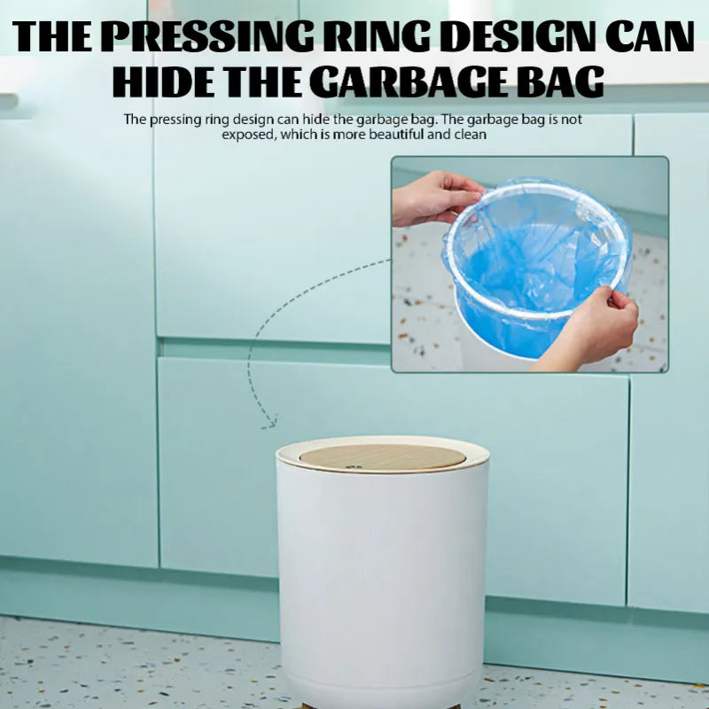 Trash Can with Lid High Foot Press