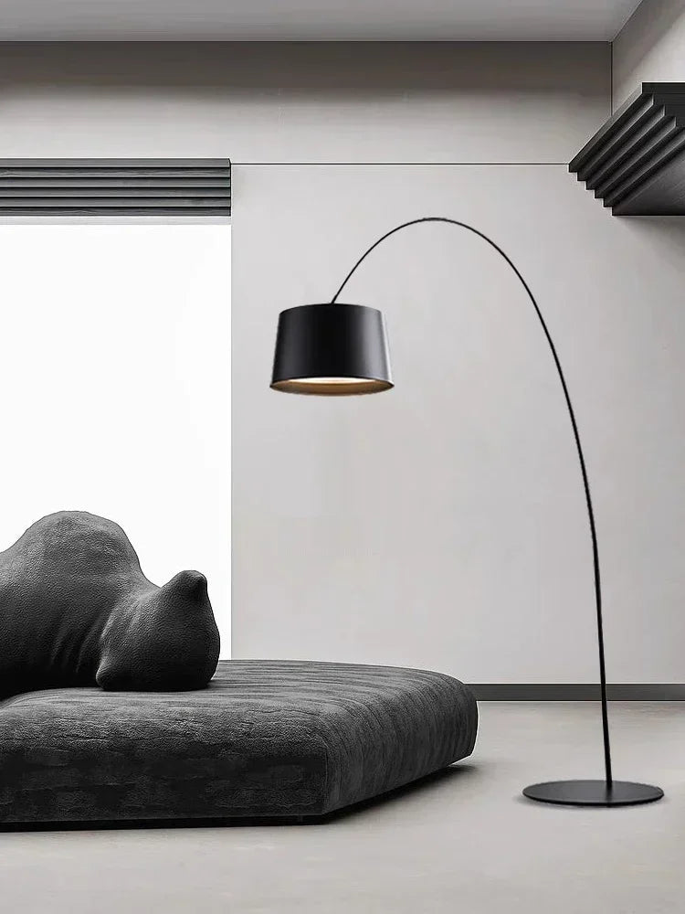 Nordic Arc Minimalist LED Floor Lamp - Modern Curved Standing Light