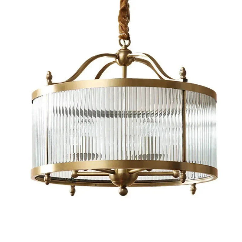 Modern Luxury Glass Chandelier Golden Copper