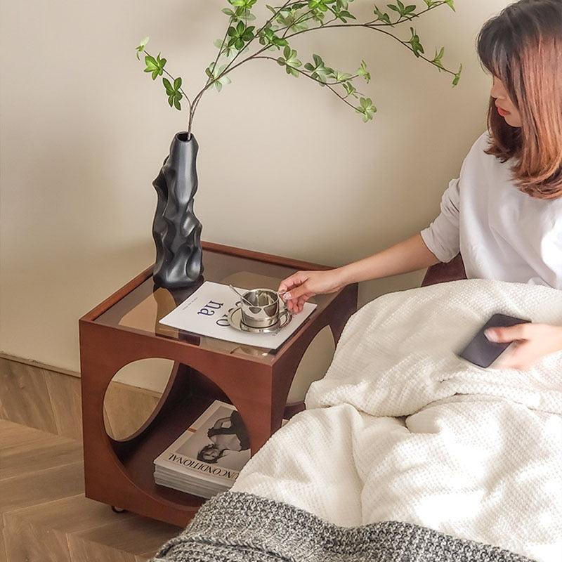 SkandiShop Side Table Solid Wood